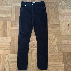 EUC Zara Black Velvet Skinny Jeans
